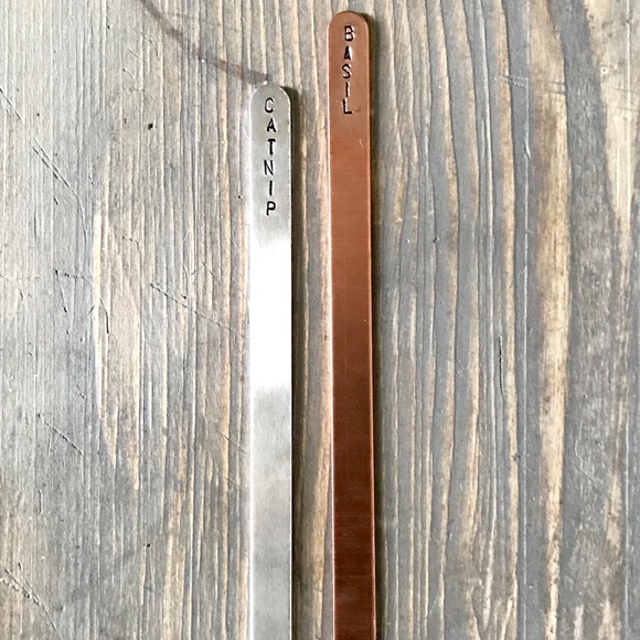 Hand stamped copper garden tag set - Picture 3 of 3